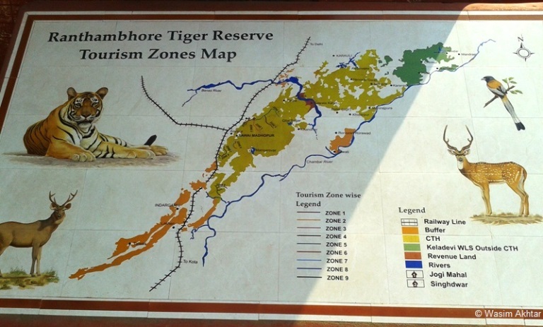 Ranthambore National Park Map Travel Tourism Map For Ranthambore