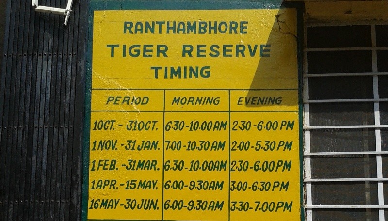 Ranthambore safari timings